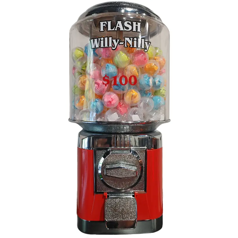 Flash Willy-Nilly gumball machine for surprise flash tattoo draws