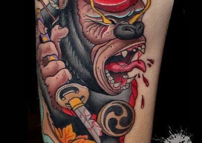 Killer Gorilla - Neo-traditional color tattoo - Killer Silver Tattoo Studio