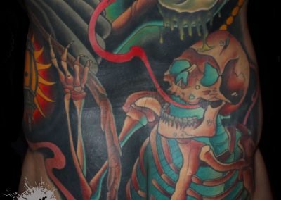 Neo-traditional color tattoo - Back and ass tattoo - Killer Silver Tattoo Studio