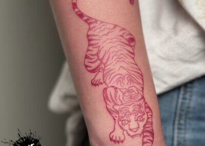 Red tiger tattoo by Alexa - Killer Silver Tattoo Studio