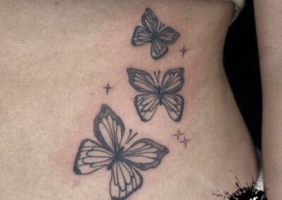 Butterflies tattoo - flash tattoo - feminine tattoo - Killer Silver Tattoo