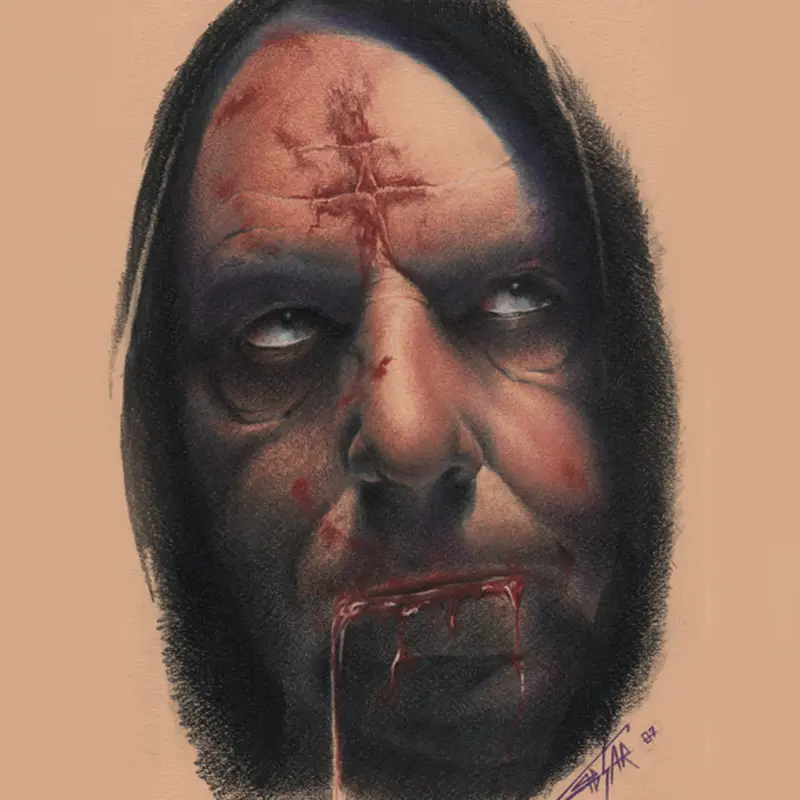 Gothic hooded figure drawing by Caesar, Killer Silver Tattoo Studio
