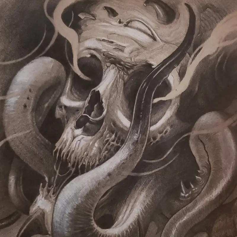 Philipus atmospheric skull drawing