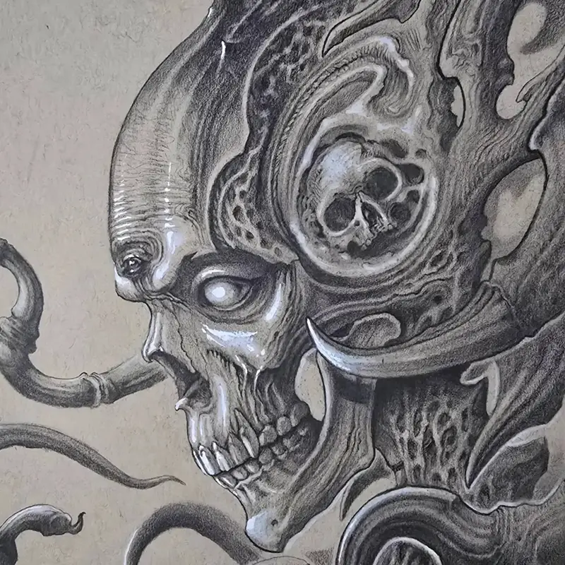 Philipus skull within skull drawing