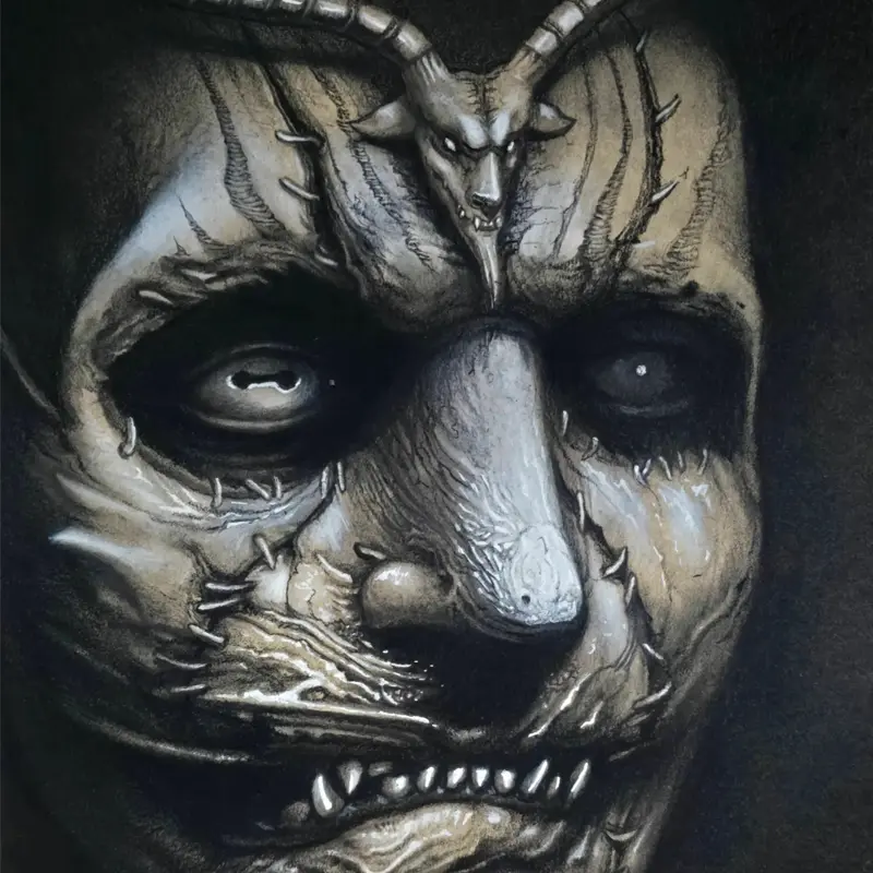 Philipus stitched demon face drawing